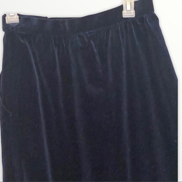 Vintage Velvet Skirt Midnight Blue Size Small Side Closure - Picture 4 of 4